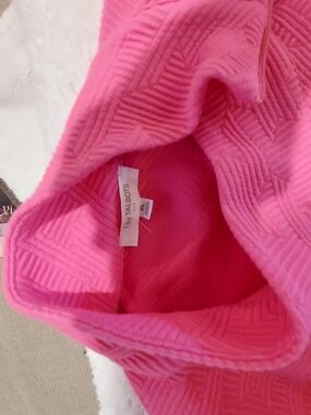 Talbots Pink Quilted Zipneck Pull Over